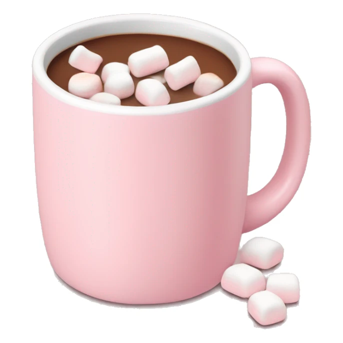 Pastel pink mug with hot coco and marshmallows  sticker