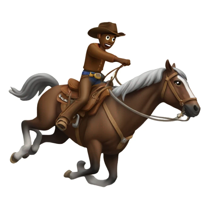 Cowboy riding a horse going fast sticker