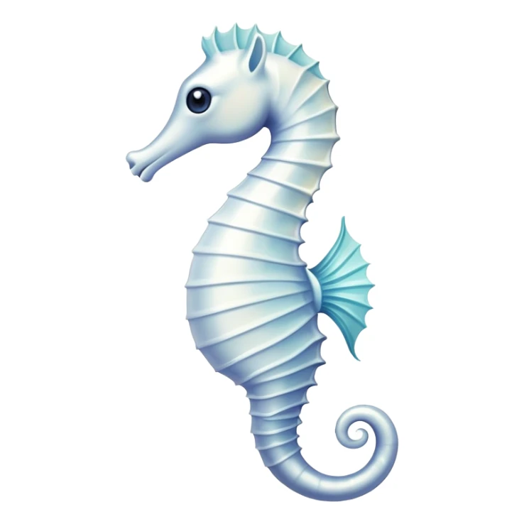 A white seahorse with delicate fins, elegant and graceful sticker