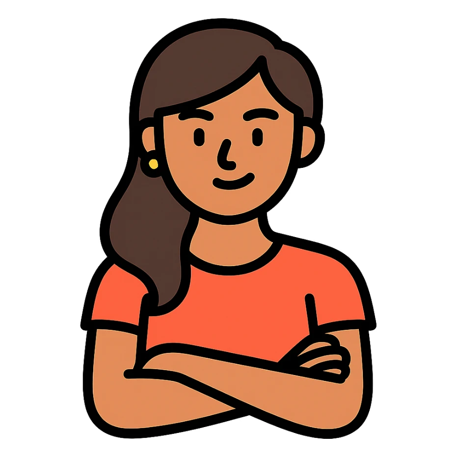 icon of a confident young woman, stylized, tasteful, with feminine features, modern icon style sticker