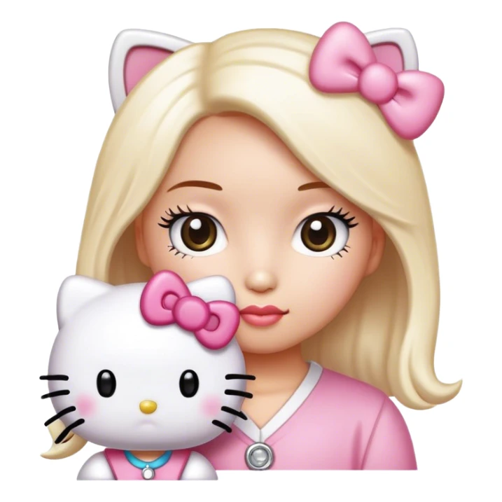  hello Kitty SANRIO holding an eyelash spoolie sticker