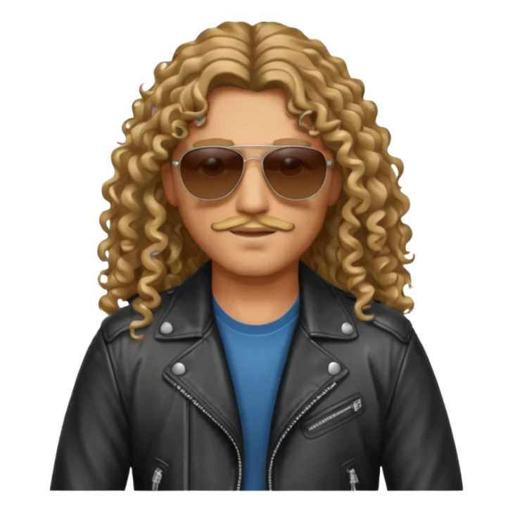 Biker Gang with Sunglasses, long curly hair, sunglasses sticker