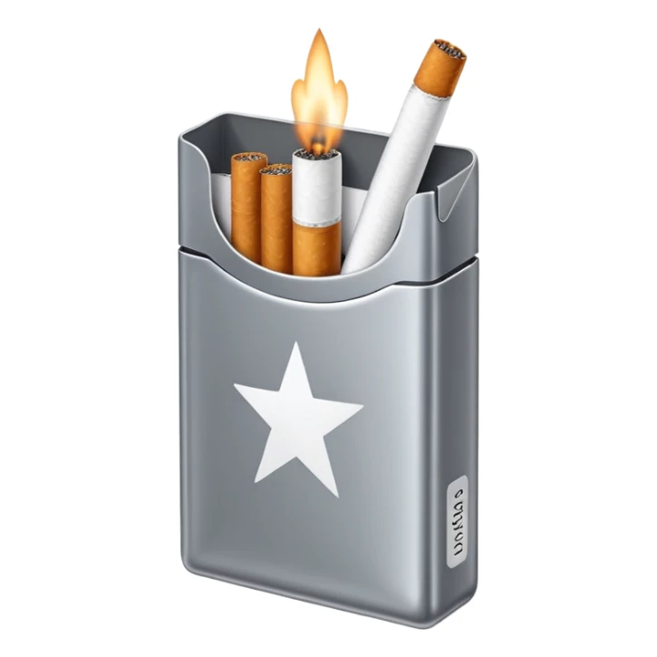 7 stars grey shining cigaret pack sticker