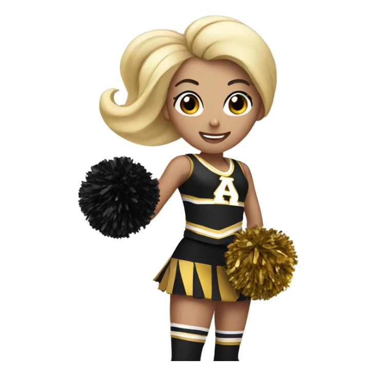White emoji black and gold cheerleader sticker