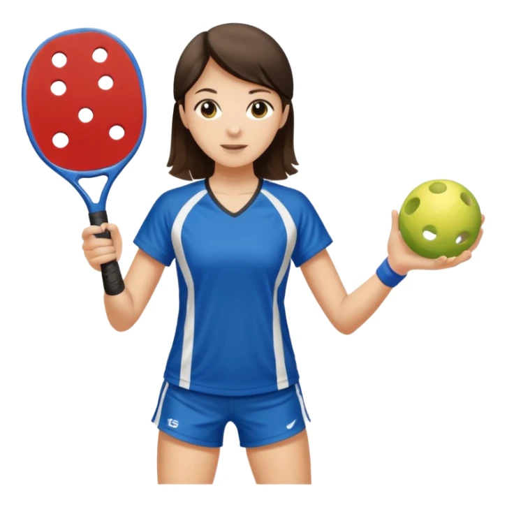 Brunette teen playing pickleball  sticker