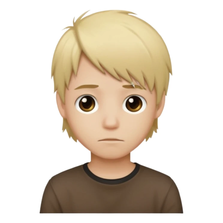 boy with blonde hair emo and brown shirt sticker