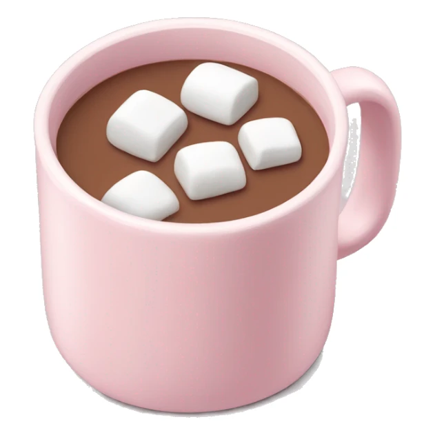 Light Pink mug of hot chocolate with marshmallows  sticker