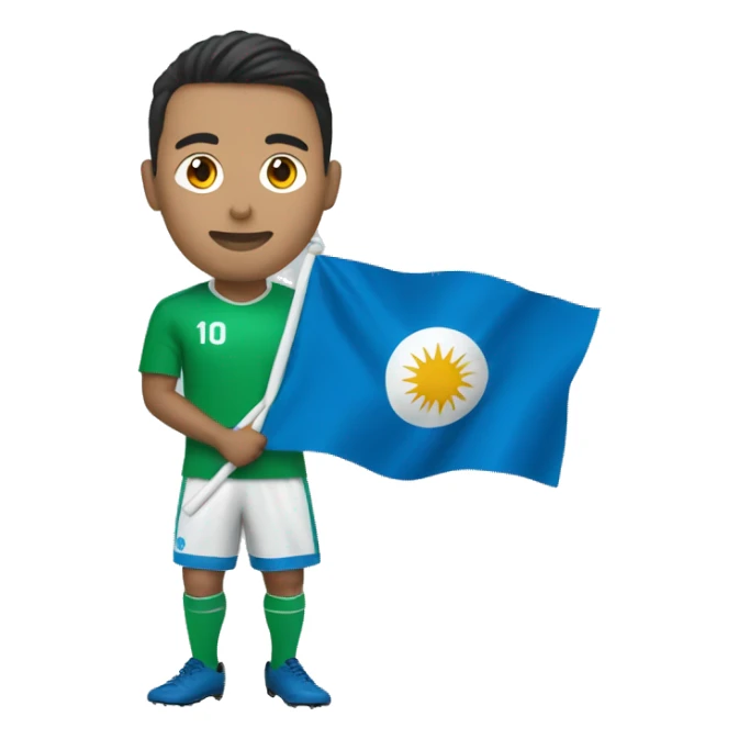 footballer holds an uzbek flag  sticker