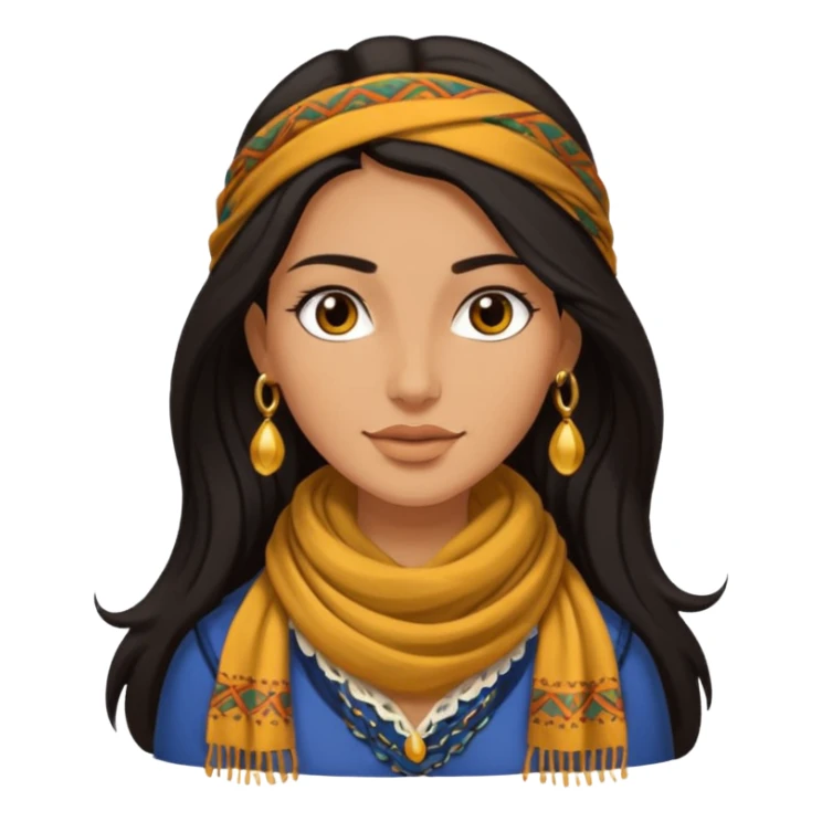 Gypsy female long hair sticker