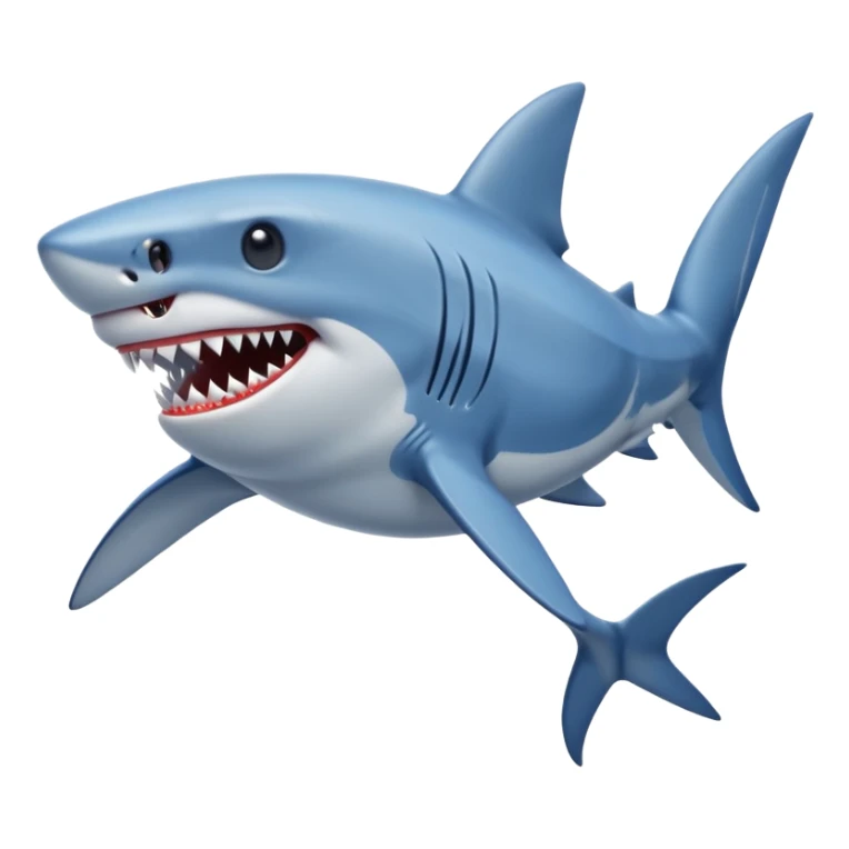 Give me a shark make the shark have blu Nike shoes on sticker