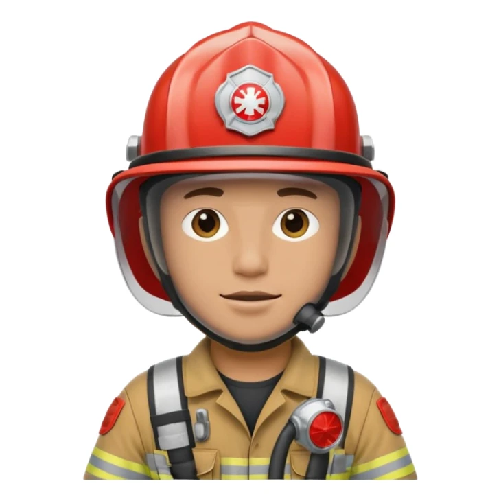 Firefighter with white respiratory protection white color helmet sticker