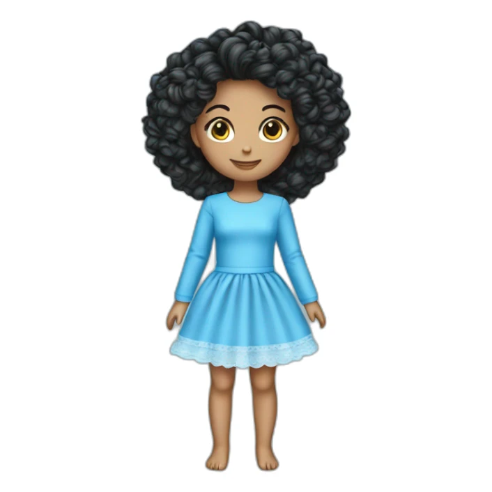 blue doll dress long sleeve  sticker