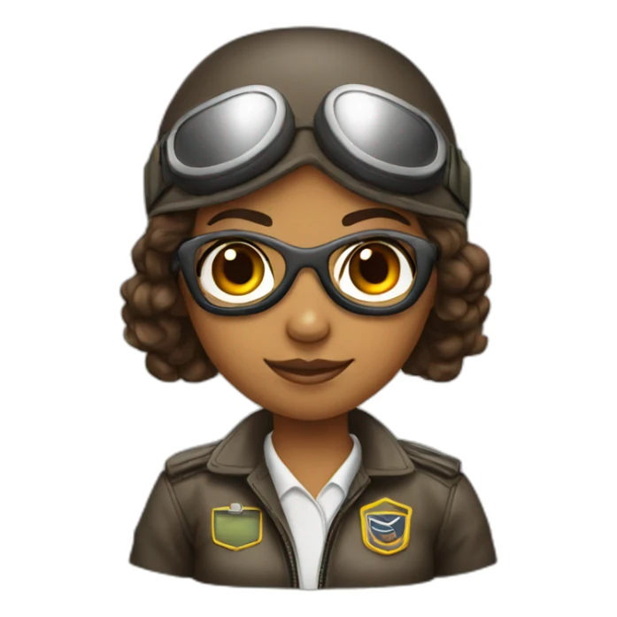 young brown female Boing pilot with sunglasses sticker