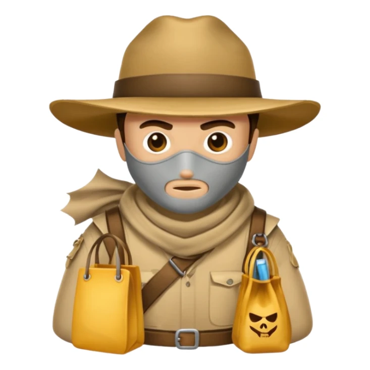 un bandit avec un sac de butin  sticker