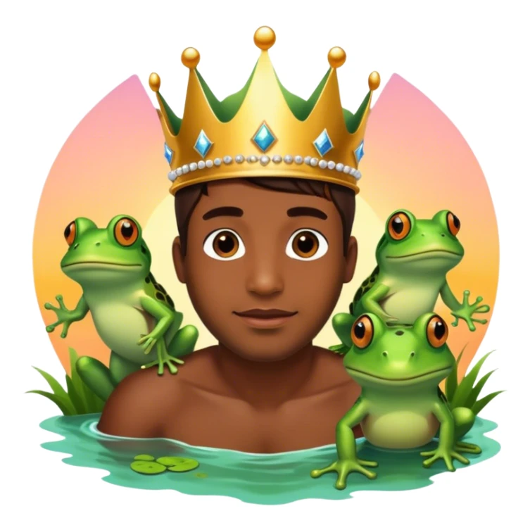 Sunset king of the leaping frogs sticker