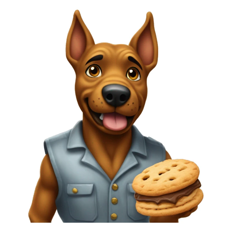 Scrappy doo working taking orders at a biscuitville restraint sticker