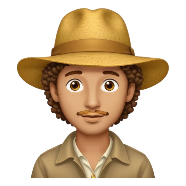 man curly hair and big earrings and and hat wearing sticker
