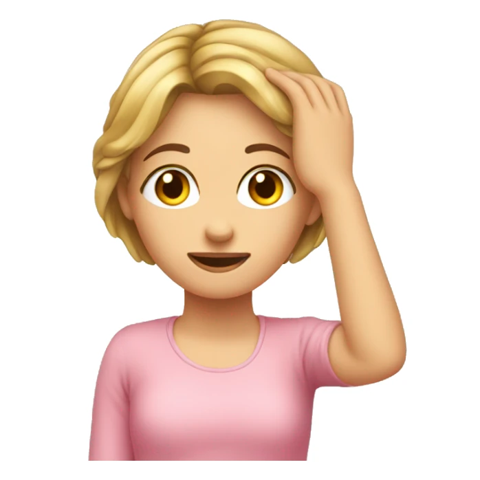 hand on head girl  sticker