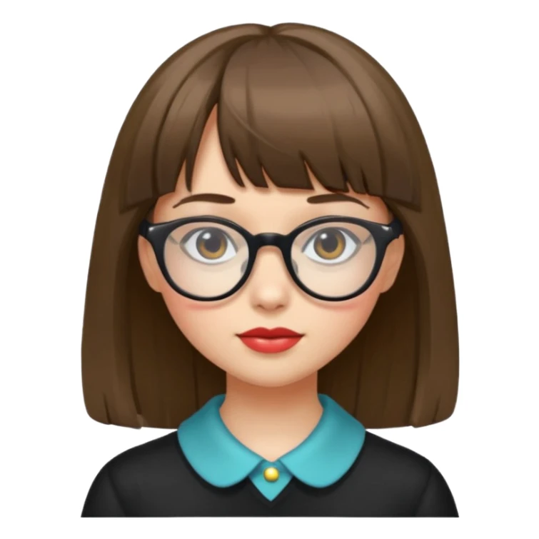 girl with bangs with glasses and accessorised sticker