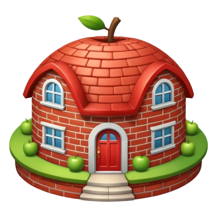 house no trees  not wooden like an apple emoji sticker