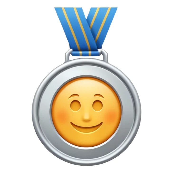 silver medal with no engraved on it sticker