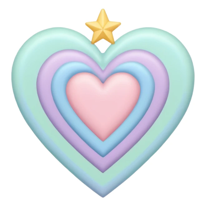 pastel heart with a pastel star border sticker
