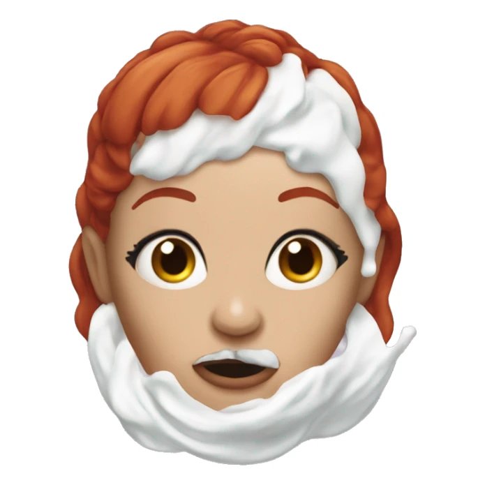 Red haired goth Woman with shaving cream on her face sticker