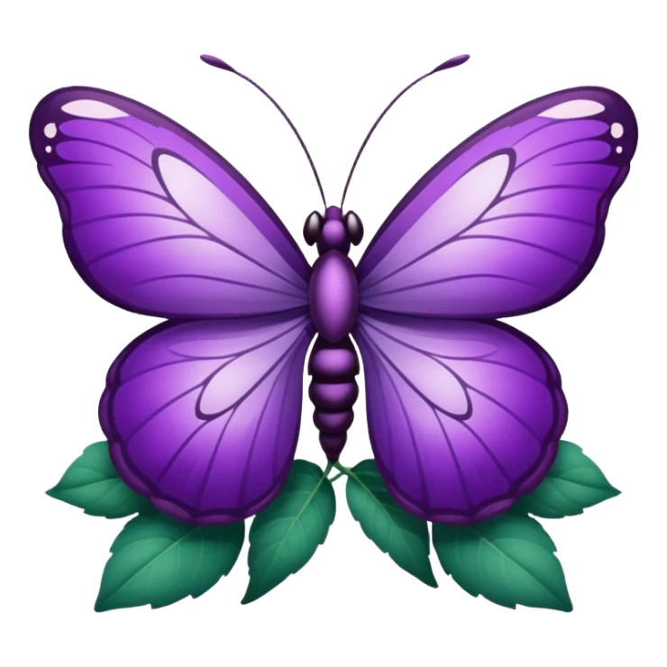 Mariposa color morado en una flor sticker