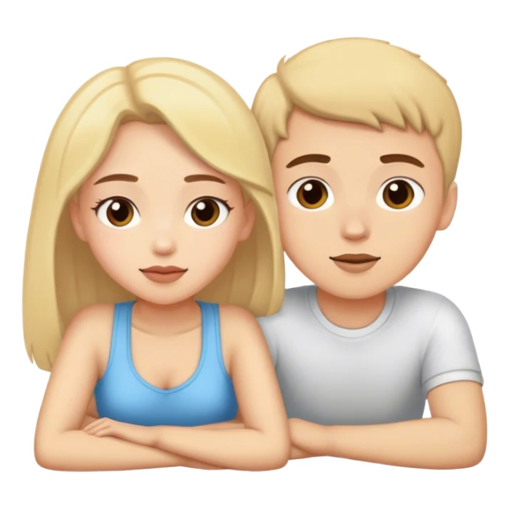 Chica con un chico acostados  sticker