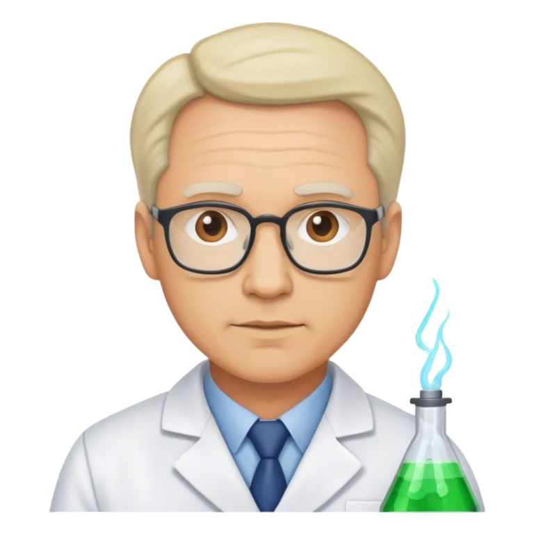 scientist middle age man photorealistic sticker