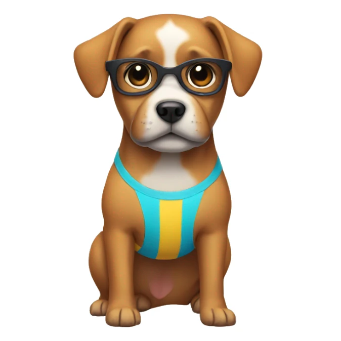 dog wearing a swimsuit  sticker