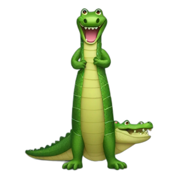 Long crocodile with dress sticker