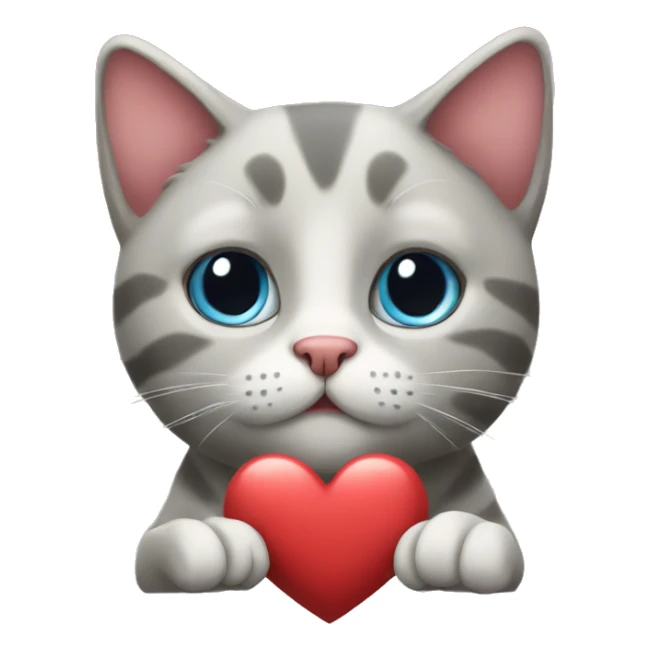 Cat with heart sticker