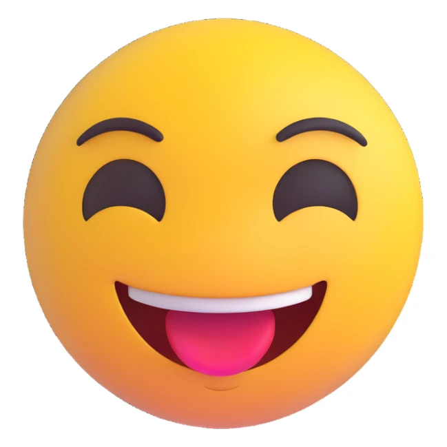 sexy, hot, goodlooking emoji face, winking, playful, glossy 3D style sticker