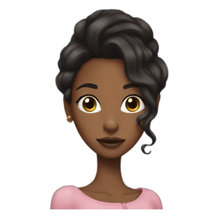 Black women with long hair princess sticker