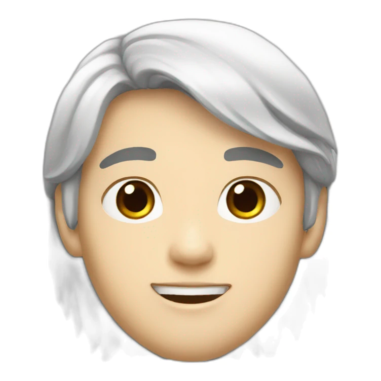 white boy kind asian long black hair sticker