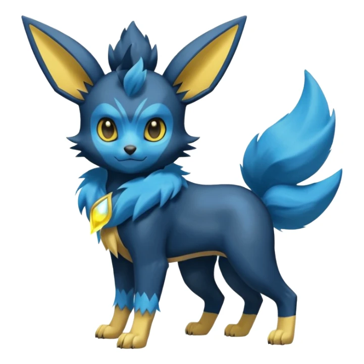 Eevee-Luxray-Luxio-fusion-hybrid-animal-Fakémon-Pokémon-creature sticker