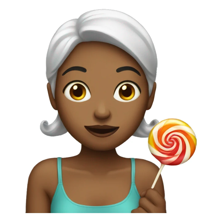 Woman eating lolli sticker