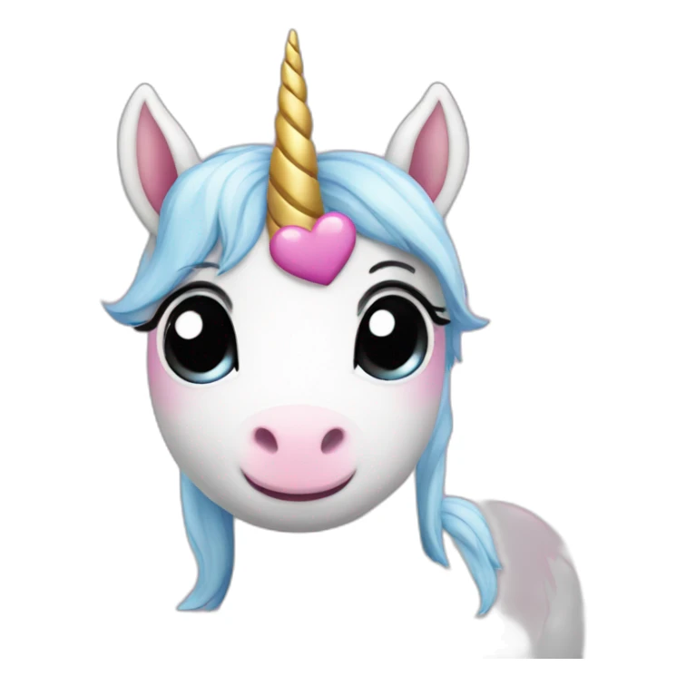 Cute unicorn with hearts in eyes sticker