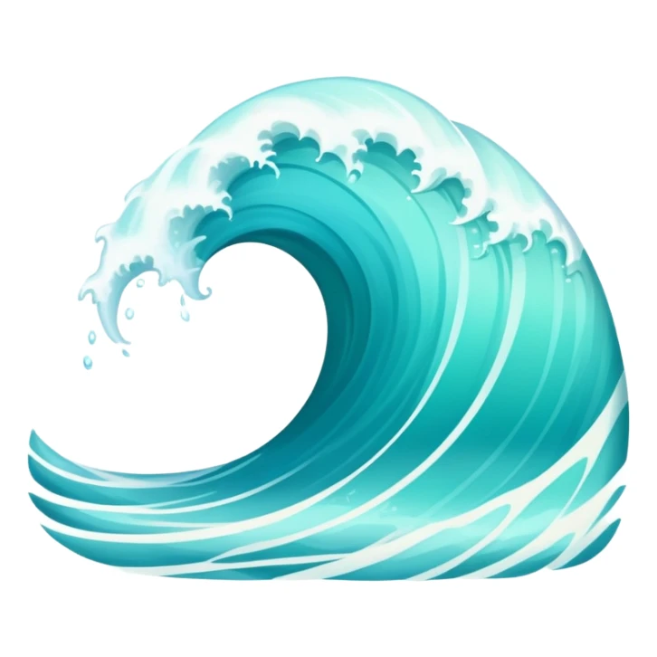 A gentle wave rolls in, shimmering under the sun as it crashes softly against the shore sticker