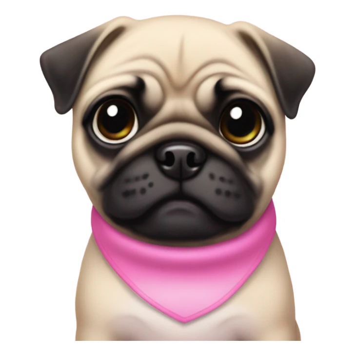 Baby pug with big pink
 eyes and pink collar
 sticker