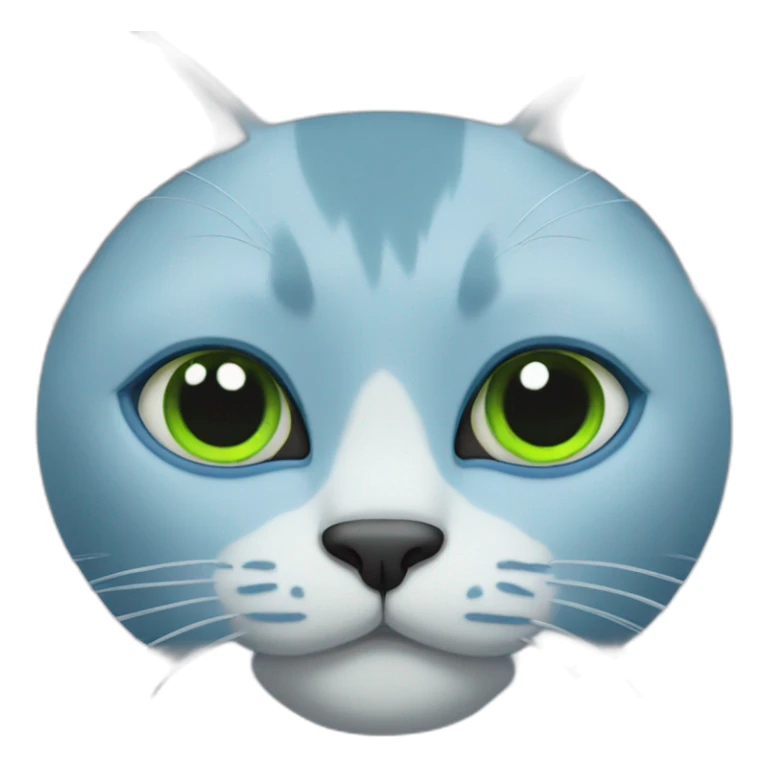 Blue cat with green eyes sticker