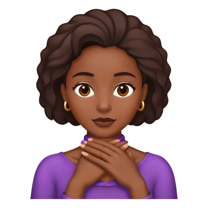 A African American lady with her hands around neck laying  sticker