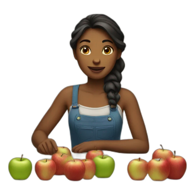 the girl who sells Apple sticker