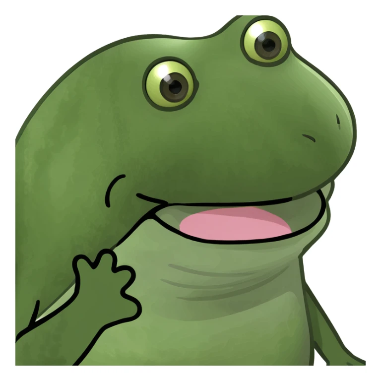 Tongue out with hands to the side  sticker