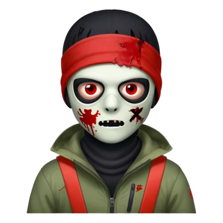 make a, zombie, boy, blackhair with a ski mask pull from nike ou syna sticker