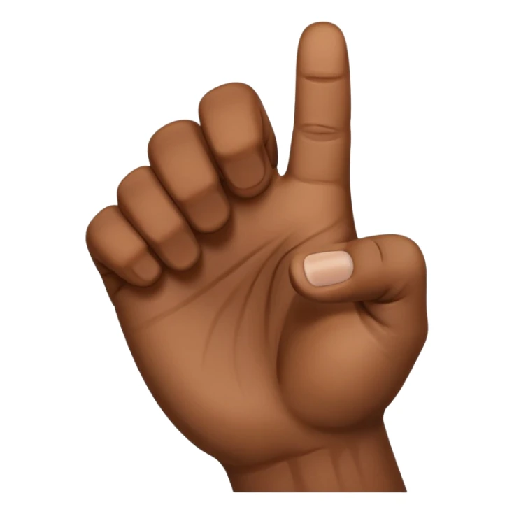 right hand with brown skin, fist closed, thumb extended outward, palm facing camera, clear details sticker
