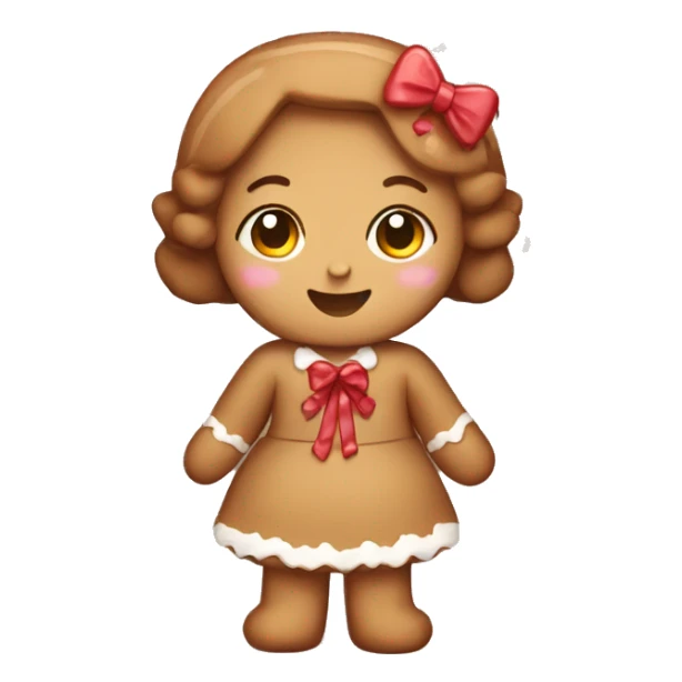 cute gingerbread girl with bows sticker