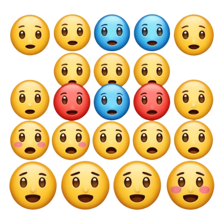 Faça 6 emojis com várias expressões como se estivesse explicando algo  sticker