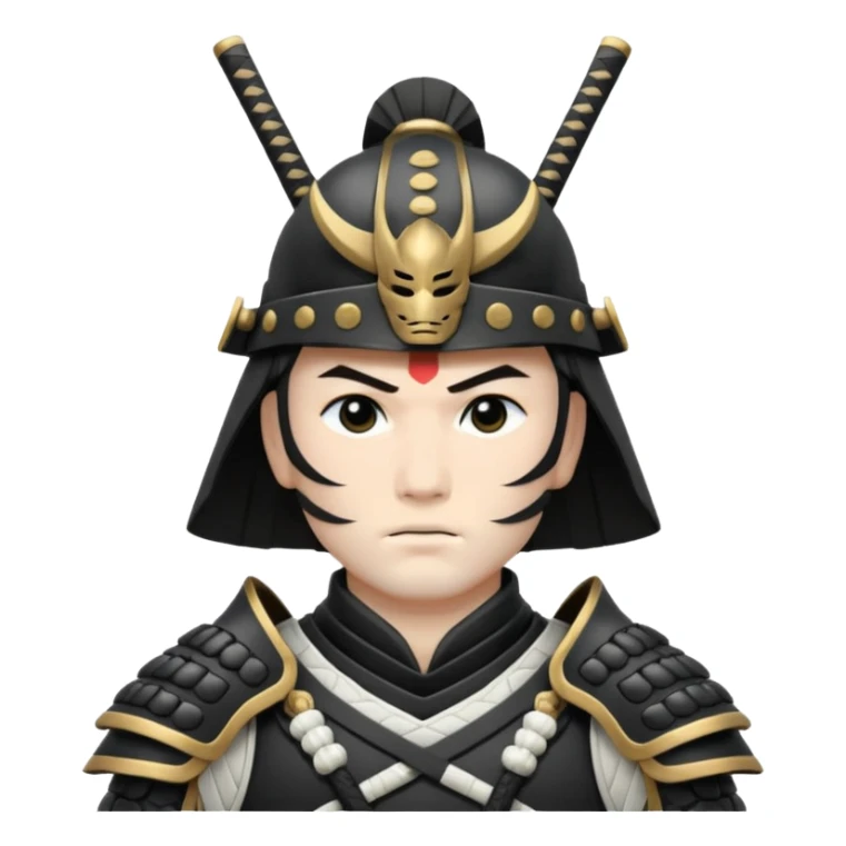 I want a black and white samurai. It is for an icon. sticker